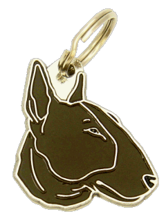 Bull terrier tigrado <br> (placa de identificação para cães, Gravado incluído)
